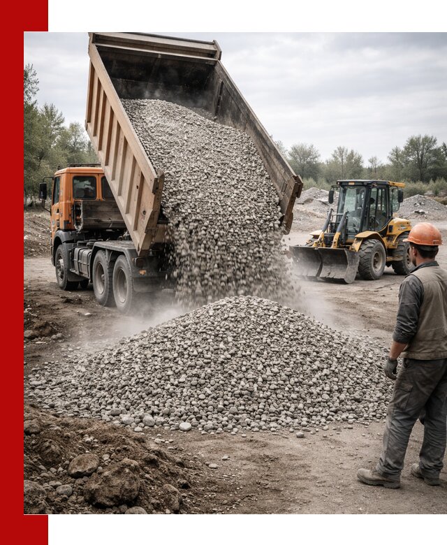 Доставка щебня в Тулуне крупными и мелкими фракциями