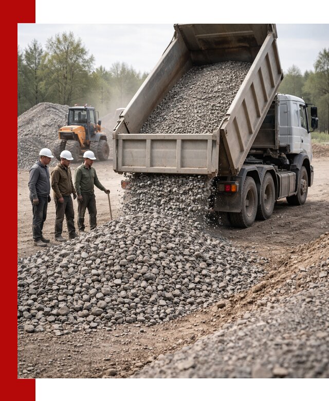 Доставка гравийного щебня фракции 70-120 в Тулуне