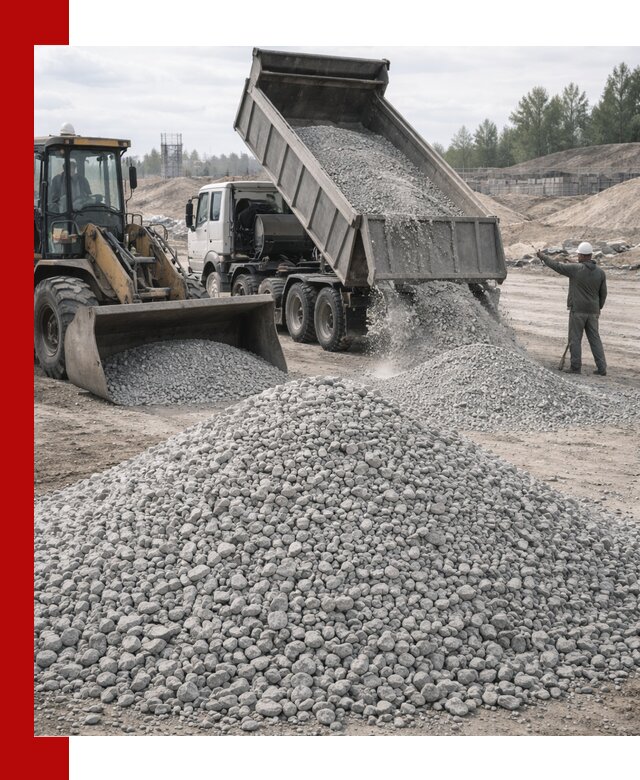 Доставка известнякового щебня фр. 5–20 в Тулуне
