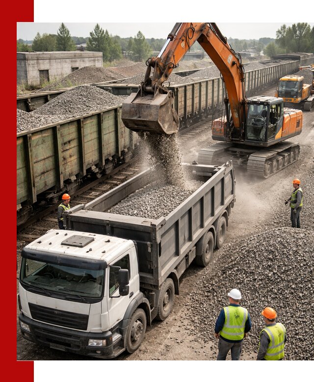 Железнодорожный щебень фракция 25–60 для поставок в Тулуне