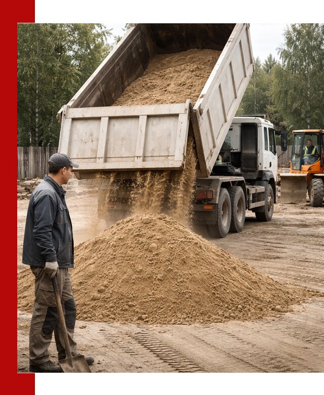 Доставка и продажа песка с разгрузкой в Тулуне