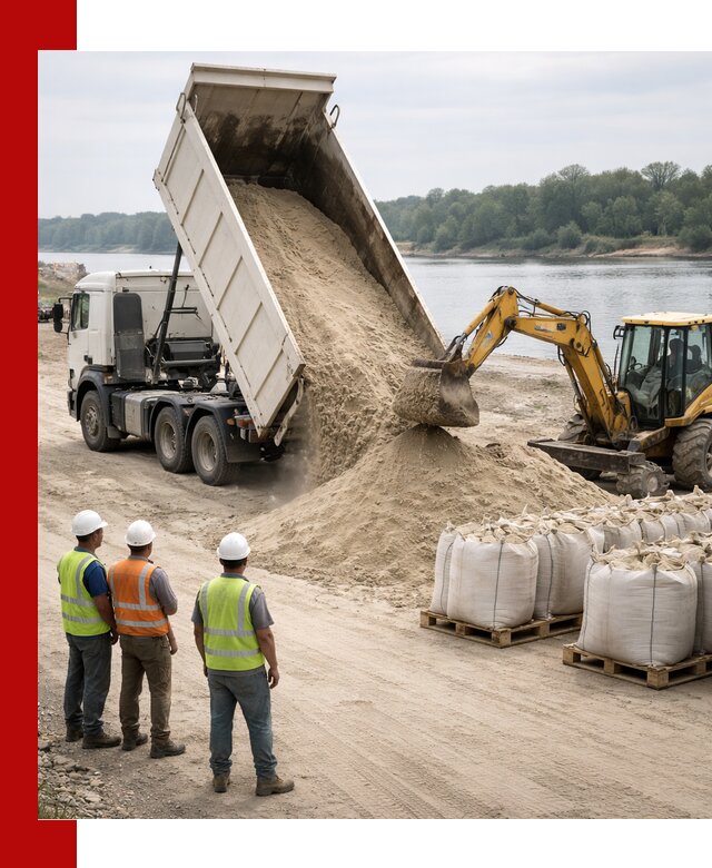 Доставка речного песка в Тулуне самосвалами и погрузкой