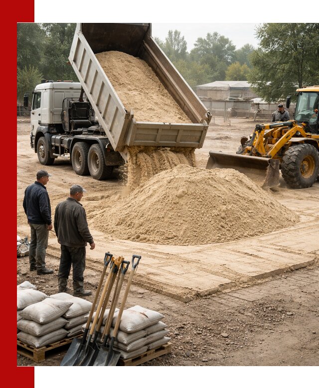 Доставка мытого песка в Тулуне с самосвалами по выгодной цене