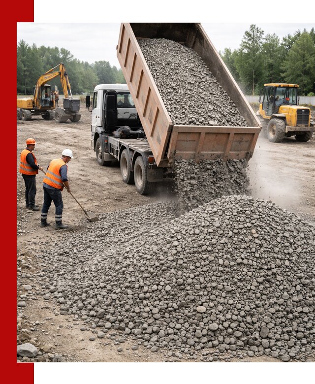 Доставка гравия фракции 40-70 в Тулуне оптом и в розницу