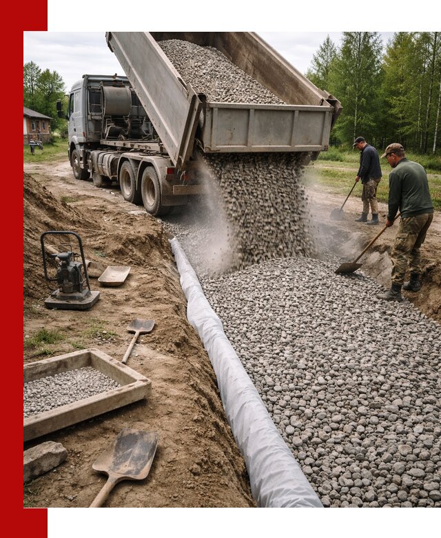 Гравий для дренажа с доставкой в Тулуне качественный и недорогой