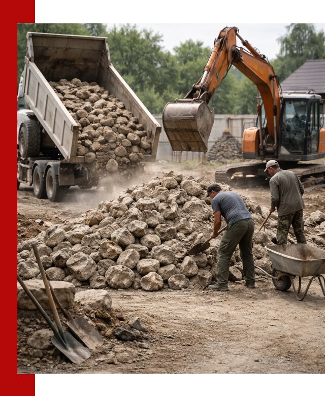Доставка и разгрузка бутового камня в Тулуне