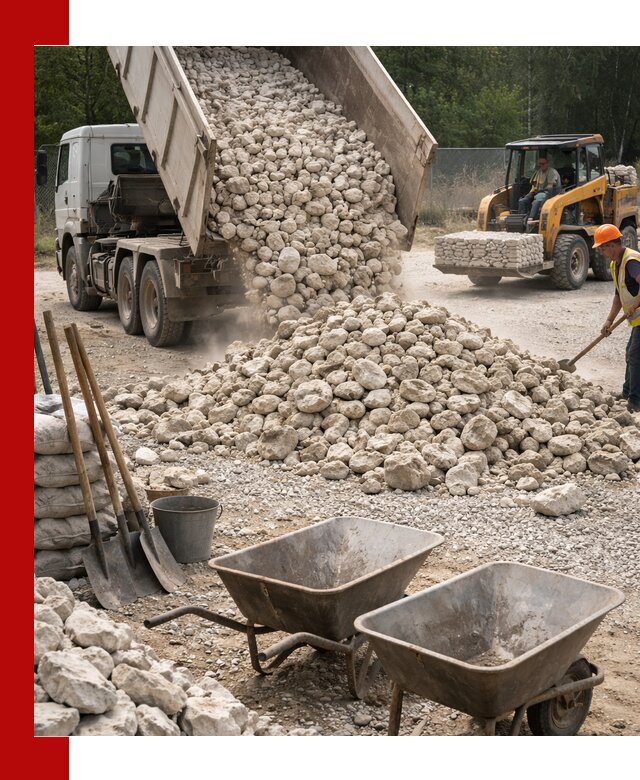 Доставка и продажа бутового известнякового камня в Тулуне