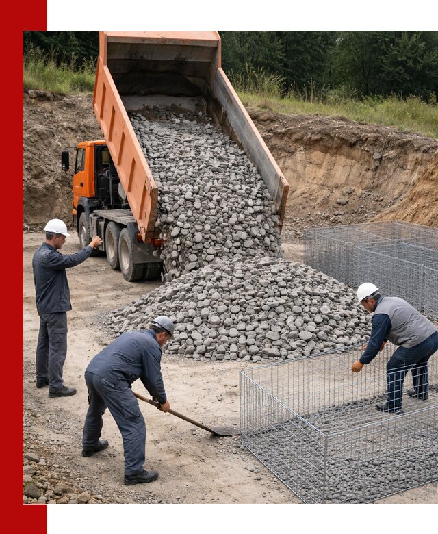 Камень для габионов с доставкой в Тулуне быстро и надёжно