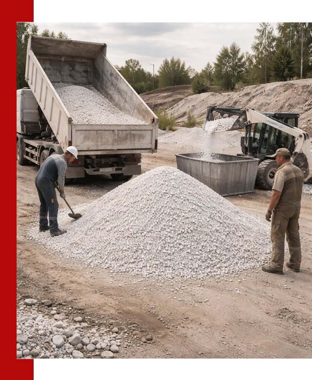 Доставка и продажа белой мраморной крошки в Тулуне