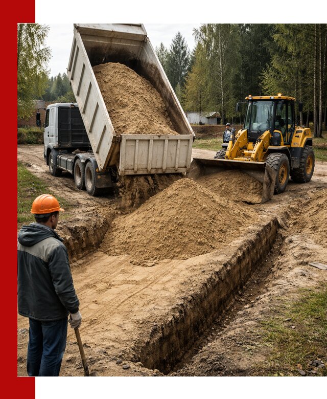 Доставка песчаного грунта в Тулуне для строительных работ